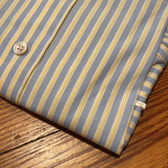 NWT Harvie & Hudson Yellow/Blue Stripe Slim Fit Button Down - Picture 11 of 12